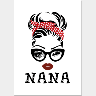 Nana Glasses Face Gift Grandma Mother's day Posters and Art